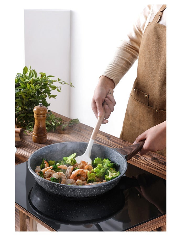 Sensarte 2 Piece Swiss Granite Skillet Set, 20 and 28 CM Frying Pan with Lid,  Non-stick, Oven Safe & Dishwasher Safe, Induction Compatible, PFOA PFOS Free - Dark Grey - Image 5